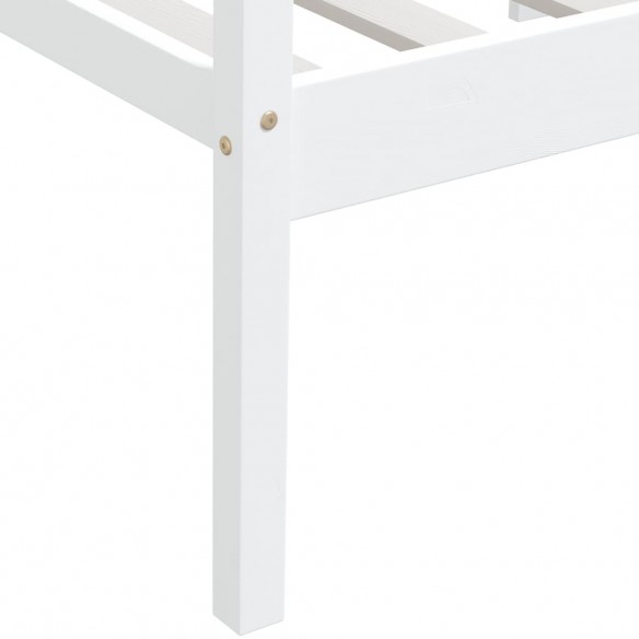 Cadre de lit Blanc Bois de pin massif 90x200 cm