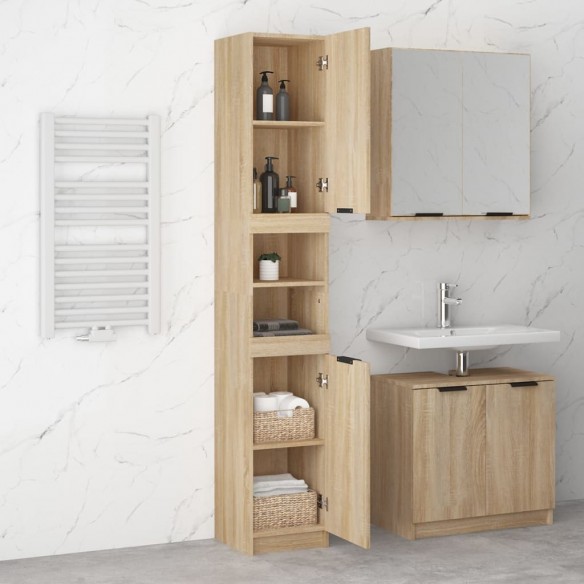 Armoire de salle de bain Chêne sonoma 32x34x188,5 cm