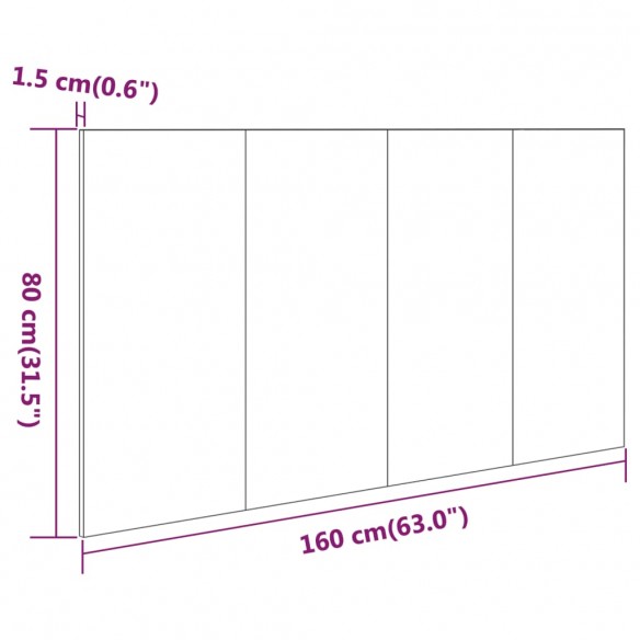 Tête de lit Blanc brillant 160x1,5x80 cm Bois d'ingénierie