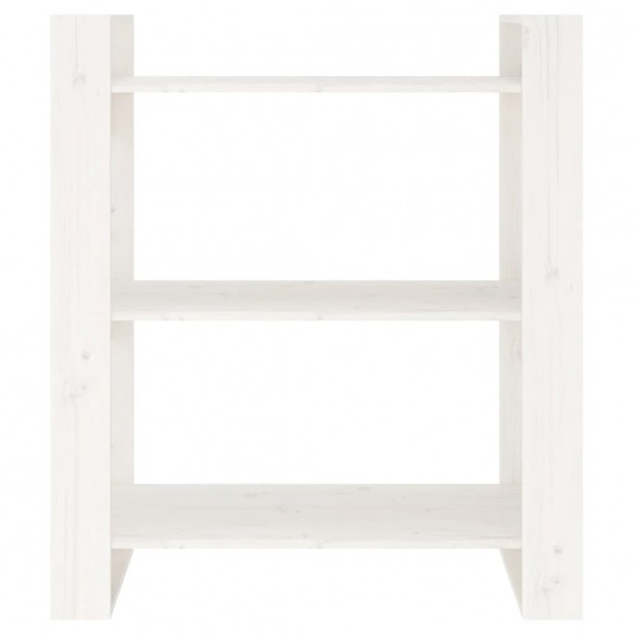 Bibliothèque/Séparateur de pièce Blanc 80x35x91 cm Pin solide