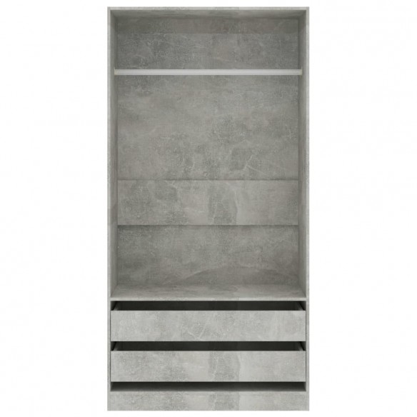 Garde-robe Gris béton 100x50x200 cm Aggloméré