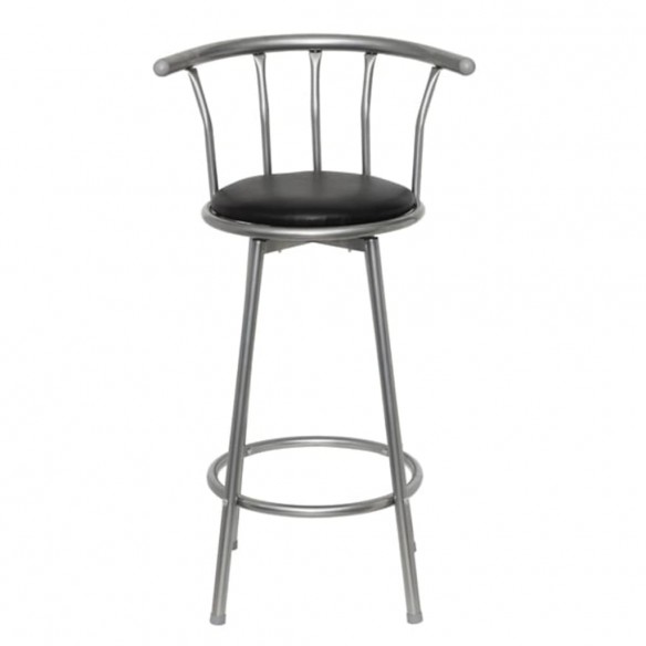 Tabourets de bar lot de 2 noir similicuir