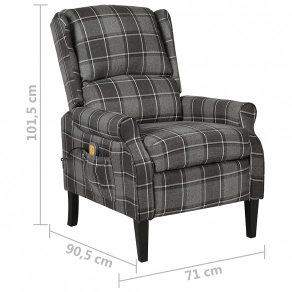 Fauteuil de massage inclinable Gris Tissu