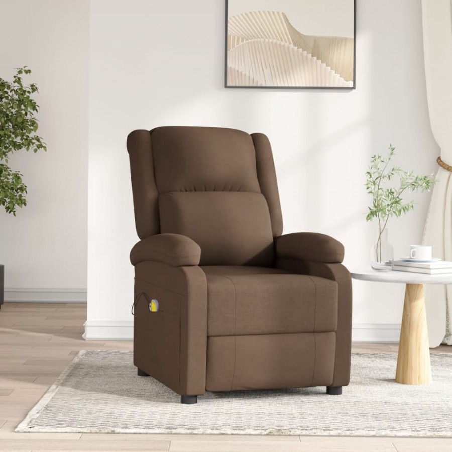 Fauteuil électrique de massage Marron Tissu