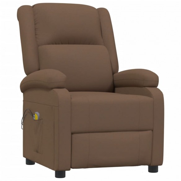 Fauteuil électrique de massage Marron Tissu