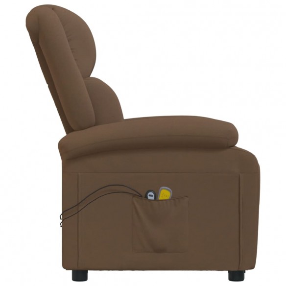 Fauteuil électrique de massage Marron Tissu