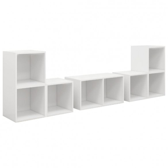 Ensemble de meubles TV 6 pcs Blanc Aggloméré