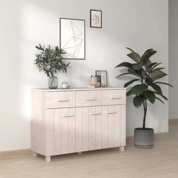 Buffet MOLDE Blanc 113x40x80 cm Bois massif de pin