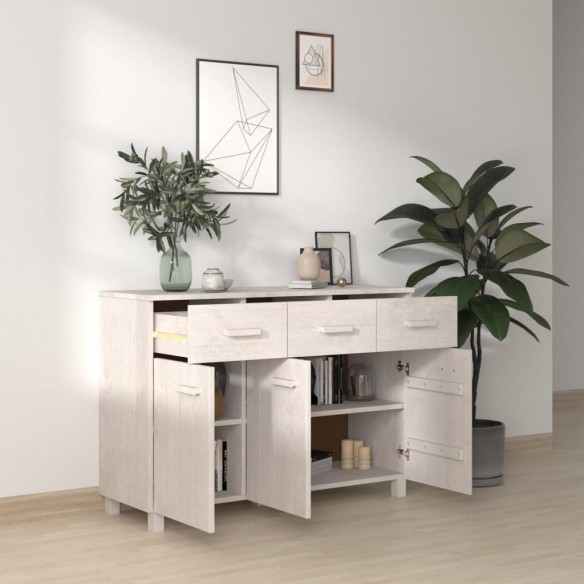 Buffet MOLDE Blanc 113x40x80 cm Bois massif de pin