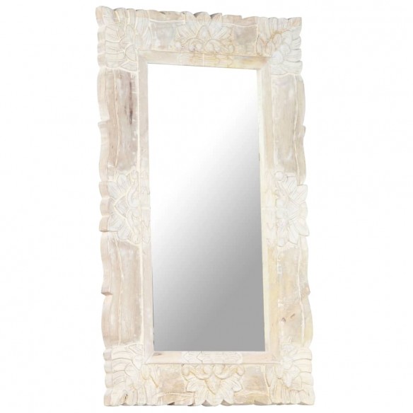 Miroir Blanc 80x50 cm Bois de manguier massif