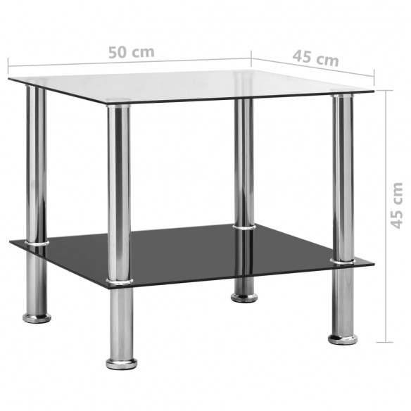 Table d'appoint Transparent 45x50x45 cm Verre trempé