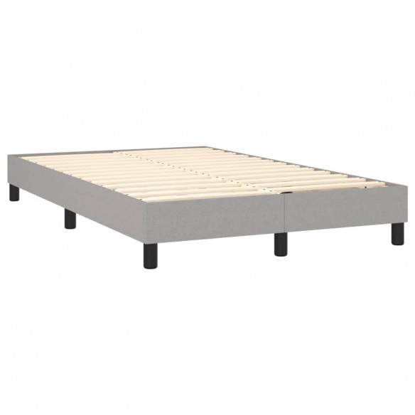 Cadre de lit matelas LED Gris clair 120x200 cm Tissu