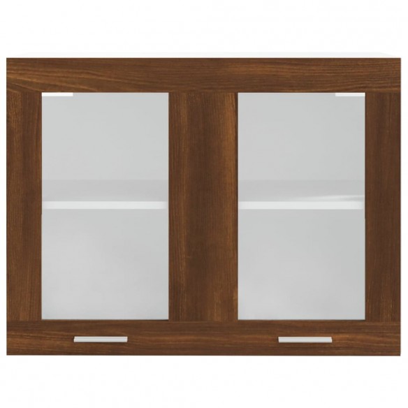 Armoire vitrée suspendue Chêne marron 80x31x60 cm