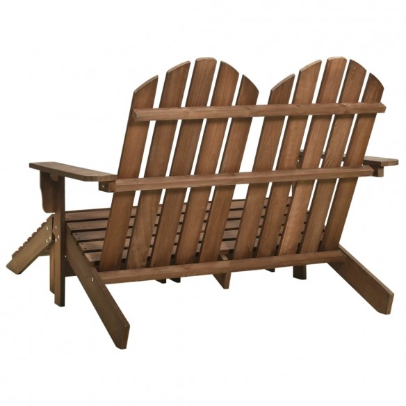 Chaise de jardin Adirondack 2places et repose-pied Sapin Marron