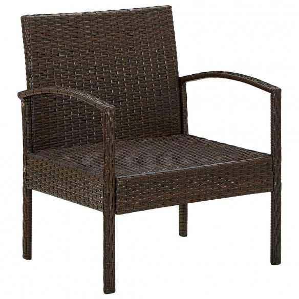 Chaise de jardin avec coussin Résine tressée Marron