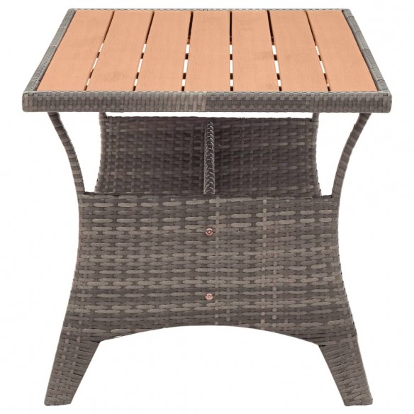 Table de jardin Gris 120x70x66 cm Résine tressée