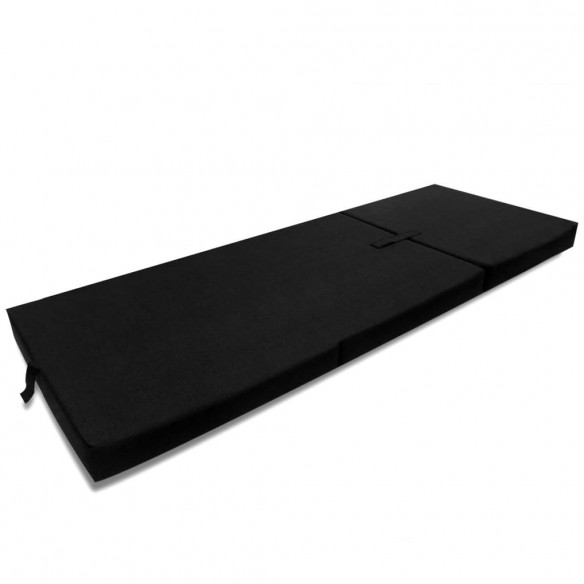 Matelas en mousse pliable en 3 sections 190 x 70 x 9 cm Noir