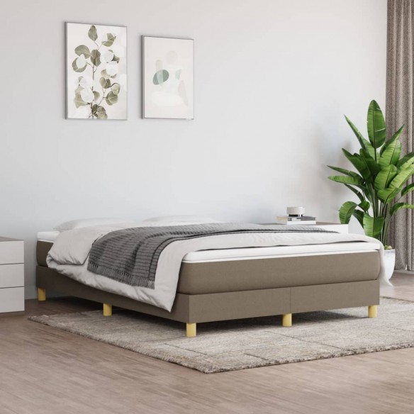 Cadre de lit avec matelas Taupe 140x200 cm Tissu