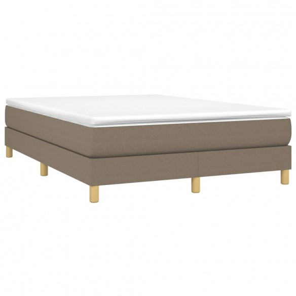 Cadre de lit avec matelas Taupe 140x200 cm Tissu