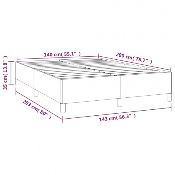 Cadre de lit avec matelas Taupe 140x200 cm Tissu