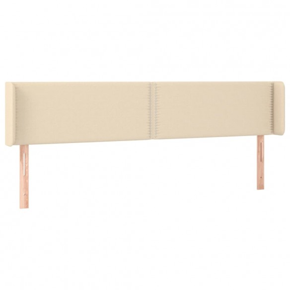 Tête de lit avec oreilles Crème 203x16x78/88 cm Tissu