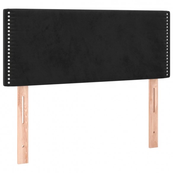 Cadre de lit avec matelas Noir 100x200 cm Velours