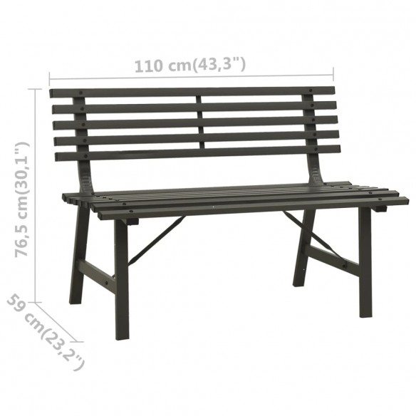 Banc de jardin 110 cm Acier Noir