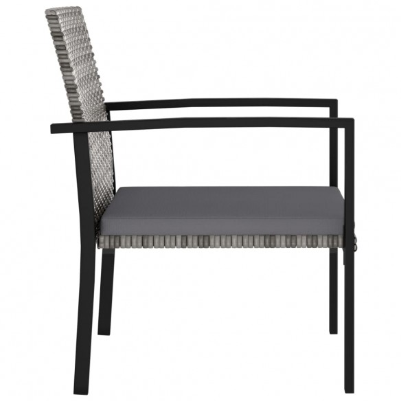 Chaises de salle à manger de jardin 4 pcs Résine tressée Gris