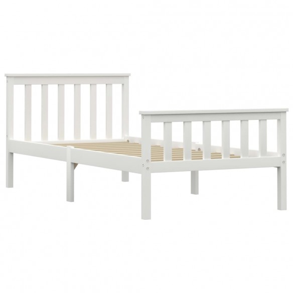 Cadre de lit Blanc Bois de pin massif 100 x 200 cm