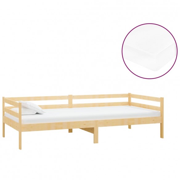 Lit de repos avec matelas 90x200 cm Bois de pin massif