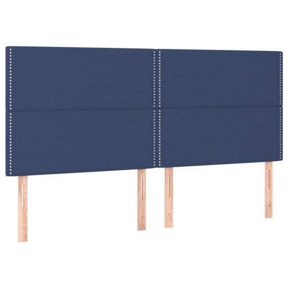 Têtes de lit 4 pcs Bleu 80x5x78/88 cm Tissu