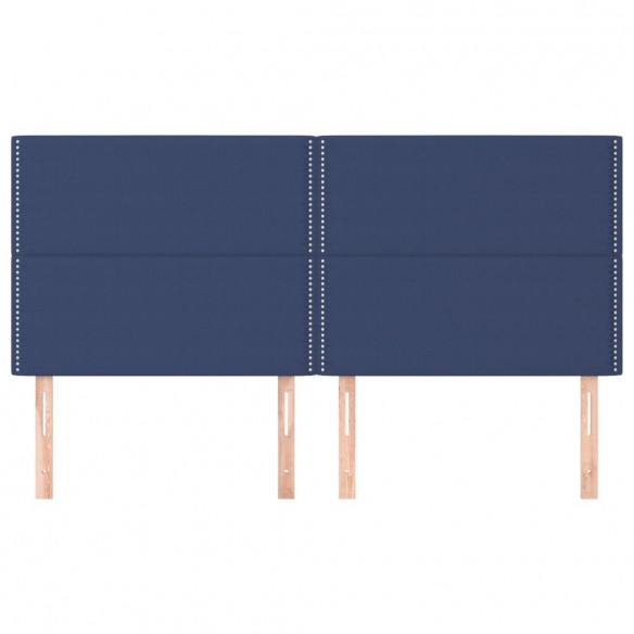 Têtes de lit 4 pcs Bleu 80x5x78/88 cm Tissu