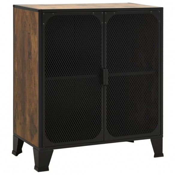 Armoire de rangement Marron rustique 72x36x82 cm Métal et MDF