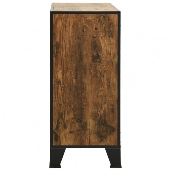 Armoire de rangement Marron rustique 72x36x82 cm Métal et MDF