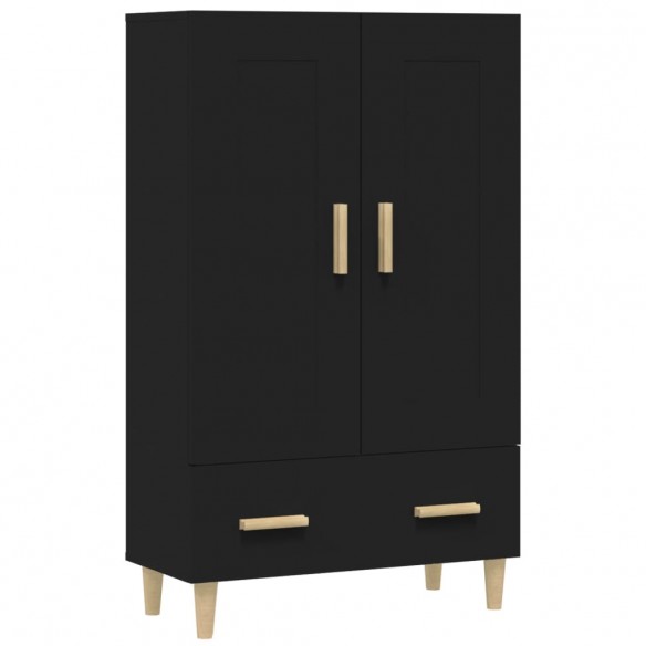 Buffet haut noir 70x31x115 cm bois d'ingénierie