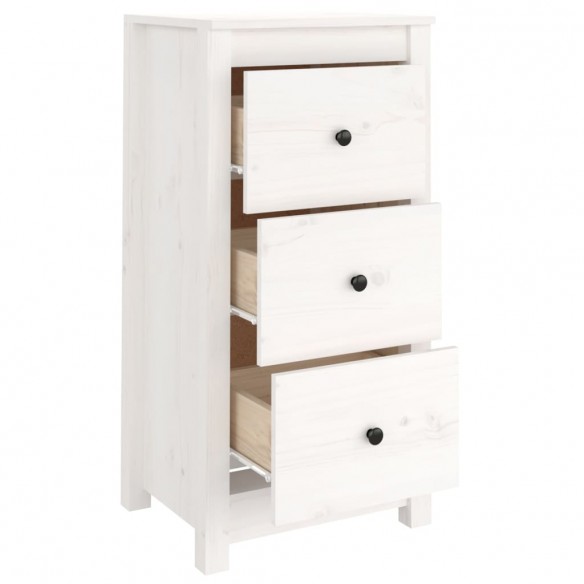 Buffet Blanc 40x35x80 cm Bois massif de pin