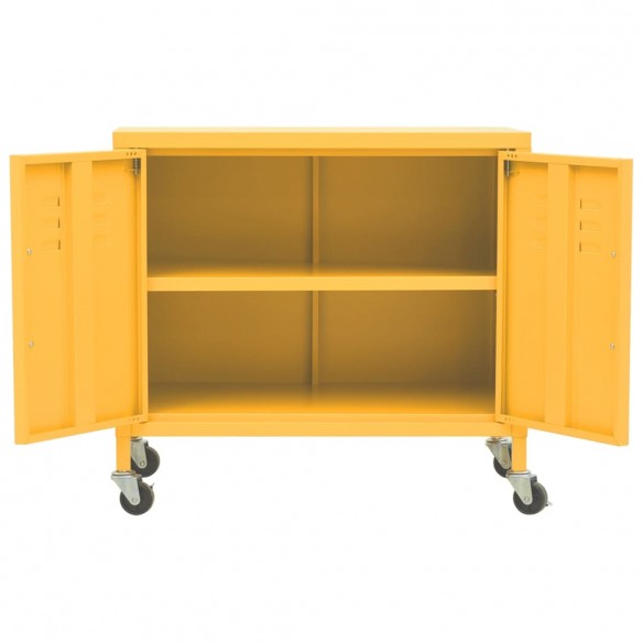 Armoire de rangement Jaune moutarde 60x35x56 cm Acier