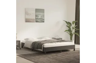 Lit Gris foncé 140x190 cm Velours