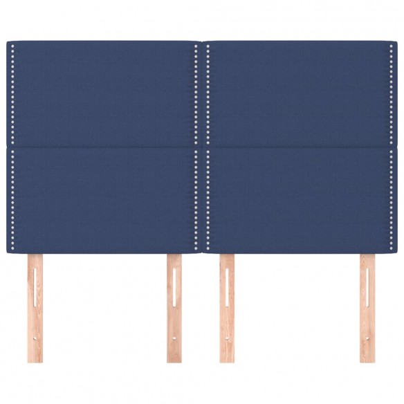 Têtes de lit 4 pcs Bleu 72x5x78/88 cm Tissu