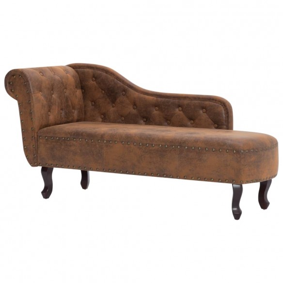 Chaise longue Marron Similicuir daim