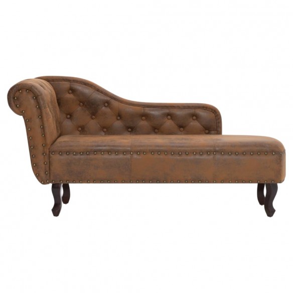 Chaise longue Marron Similicuir daim