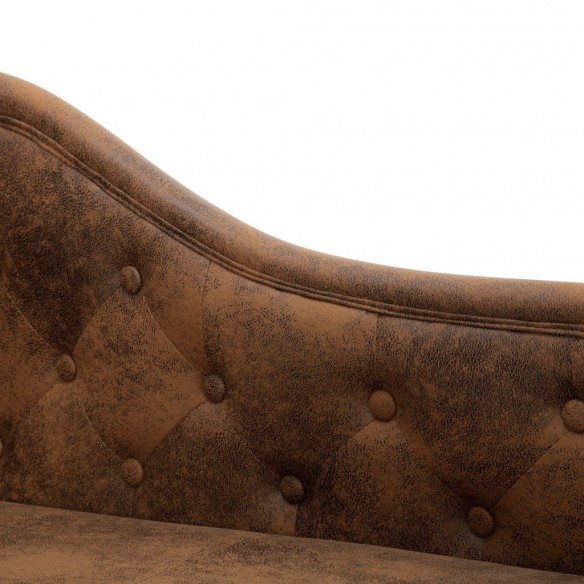 Chaise longue Marron Similicuir daim