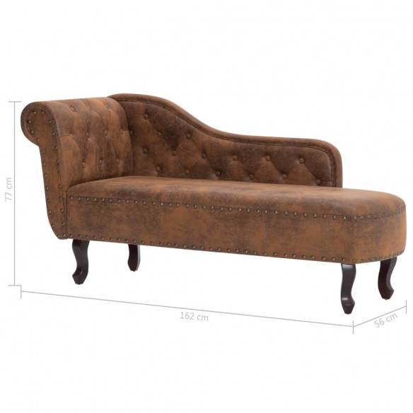 Chaise longue Marron Similicuir daim