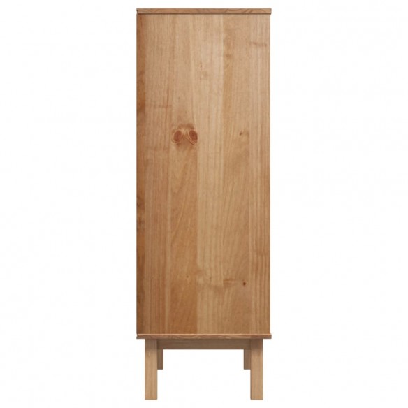 Buffet haut OTTA Marron et blanc 85x43x125 cm Bois massif pin