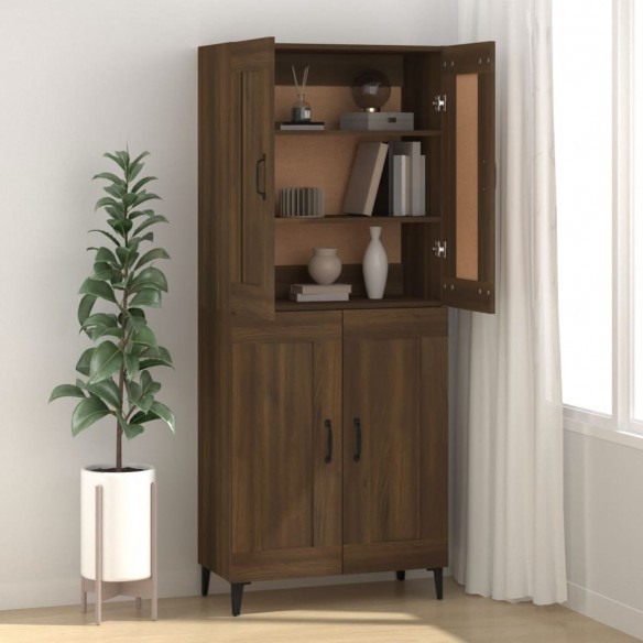 Buffet chêne marron 69,5x34x90 cm bois d'ingénierie