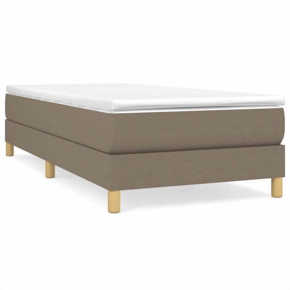 Cadre de lit avec matelas Taupe 90x190 cm Tissu