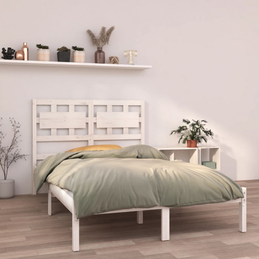 Cadre de lit Blanc Bois massif 140x200 cm