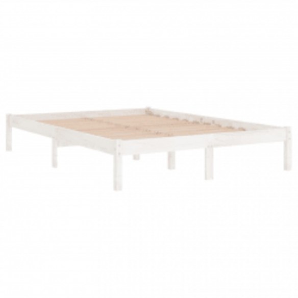 Cadre de lit Blanc Bois massif 140x200 cm