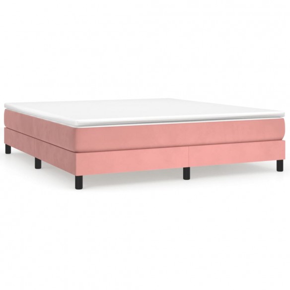 Cadre de lit avec matelas Rose 160x200 cm Velours