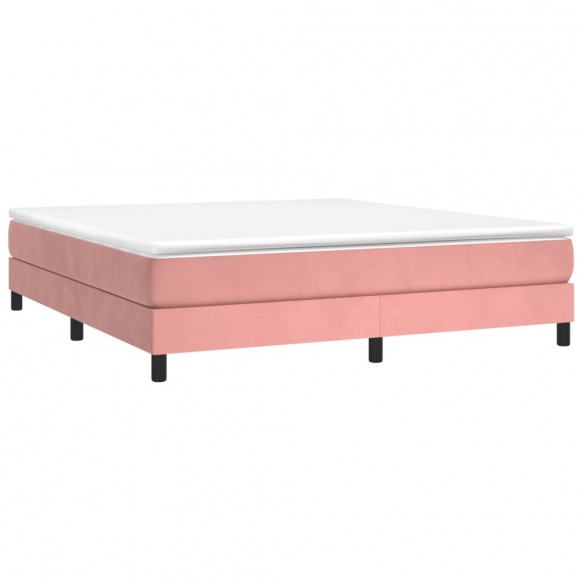 Cadre de lit avec matelas Rose 160x200 cm Velours